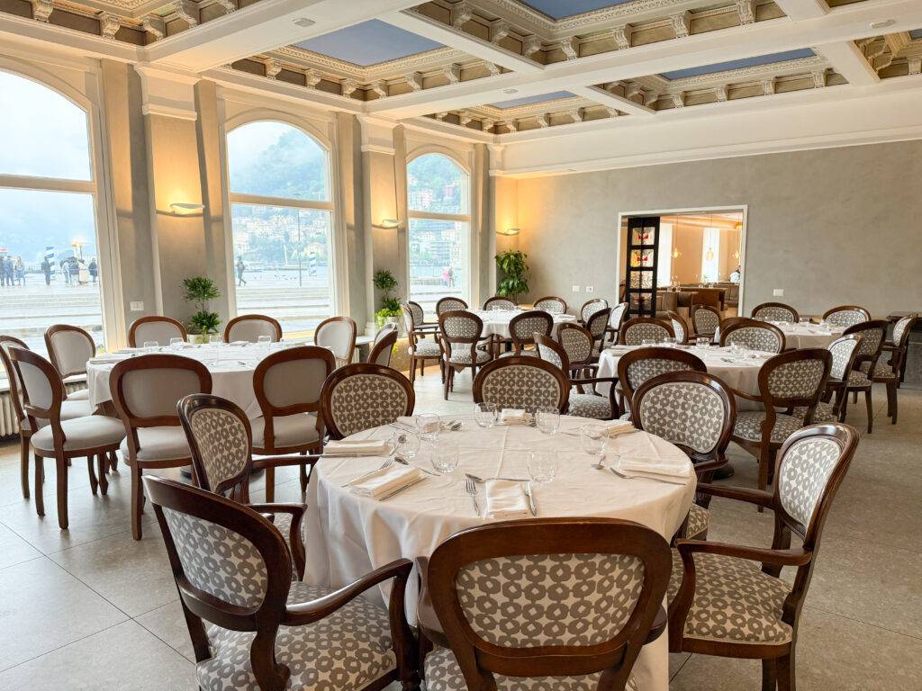 Sala ristorante interna per eventi del Ristorante Imbarcadero 1892 Lago di Como