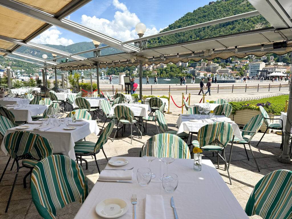 Terrazza esterna vista lago del Ristorante Imbarcadero 1892 Lago di Como